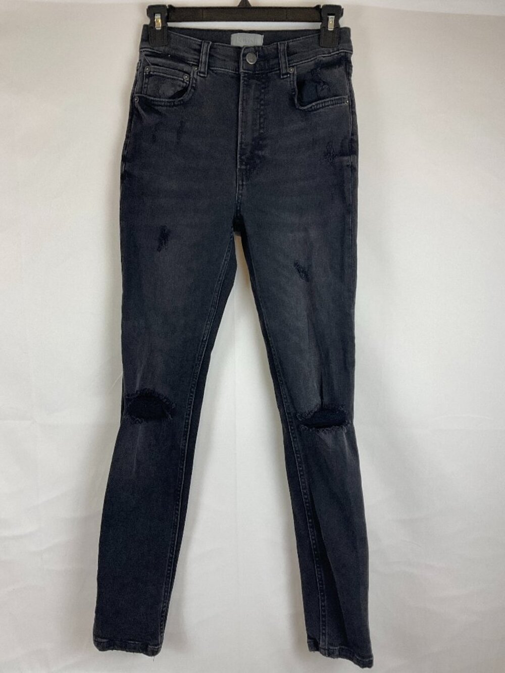 Boyish by Her Jeans 24 The Zachary High Rise Skinny Touch of Evil Color Washed